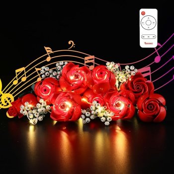 BRIKSMAX Kit d’éclairage à LED pour Le Bouquet de Roses(Version Musicale) - Compatible Lego 10328