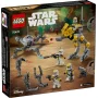 LEGO Star Wars Schachtel mit 327. Korps Klonkriegern, gelbem AT-RT Läufer und Kampfdroiden vor Schlachthintergrund