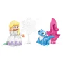 LEGO DUPLO Elsa-Figur in weiß-violettem Kleid mit blauem Salamander Bruni, Kristallbaum und rosa magischer Flamme LEGO DUPLO Elsa-Figur in weiß-violettem Kleid mit blauem Salamander Bruni, Kristallbaum und rosa magischer Flamme