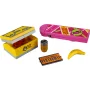 Set LEGO avec hoverboard rose, valise jaune, boîte de plutonium et accessoires du film Retour vers le futur Set LEGO avec hoverboard rose, valise jaune, boîte de plutonium et accessoires du film Retour vers le futur
