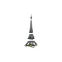 Tour Eiffel LEGO complète en briques grises sur fond blanc, montrant la structure emblématique avec ses trois étages et son sommet Tour Eiffel LEGO complète en briques grises sur fond blanc, montrant la structure emblématique avec ses trois étages et son sommet
