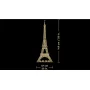 Maquette LEGO de la tour Eiffel dorée sur fond noir avec dimensions : 149 cm de hauteur et 57 cm de largeur à la base Maquette LEGO de la tour Eiffel dorée sur fond noir avec dimensions : 149 cm de hauteur et 57 cm de largeur à la base