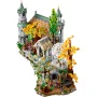 Vue d'ensemble du set LEGO Fondcombe avec tours elfiques, toits multicolores, arches blanches et feuillage automnal détaillé
