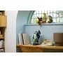 Figurine LEGO de Jango Fett posée sur un bureau en bois avec des livres et un ordinateur portable dans un environnement domestique