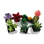 Vue d'ensemble des 9 plantes succulentes LEGO assemblées avec leurs pots noirs, incluant cactus rose, fleur violette et plantes grasses vertes Vue d'ensemble des 9 plantes succulentes LEGO assemblées avec leurs pots noirs, incluant cactus rose, fleur violette et plantes grasses vertes