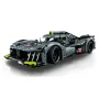 Vue d'ensemble de la voiture de course LEGO Peugeot 9X8 gris foncé avec détails verts fluorescents et numéro 93