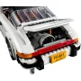 Porsche 911 LEGO blanche vue arrière, capot moteur ouvert révélant le moteur détaillé, plaque d'immatriculation New York P51AK3