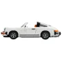 Porsche 911 LEGO blanche décapotable vue de profil, toit ouvert et sièges orange visibles