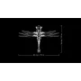 Technical diagram of LEGO Dune Ornithopter showing dimensions: 80 cm wide and 56 cm tall, wings spread on black background Technical diagram of LEGO Dune Ornithopter showing dimensions: 80 cm wide and 56 cm tall, wings spread on black background
