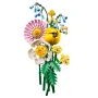 Colorful LEGO bouquet featuring pink, yellow and white flowers, blue berries and green foliage on white background Colorful LEGO bouquet featuring pink, yellow and white flowers, blue berries and green foliage on white background