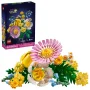 LEGO Botanicals box and built bouquet featuring pink daisy, yellow tulips, white daffodils and green foliage LEGO Botanicals box and built bouquet featuring pink daisy, yellow tulips, white daffodils and green foliage