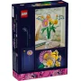 LEGO box showing a colorful brick flower bouquet in a clear vase on a table LEGO box showing a colorful brick flower bouquet in a clear vase on a table