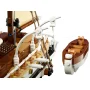 Close-up of LEGO Endurance ship deck showing white rigging, beige sails and brown lifeboat