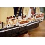 Close-up of LEGO Endurance ship's deck showing white lifeboats, masts and detailed rigging