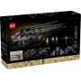 Caja LEGO Dune Atreides Royal Ornithopter con ornitóptero gris, 8 minifiguras e imágenes detalladas sobre fondo negro