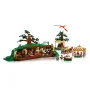 Vista general del set LEGO la Comarca con Bolsón Cerrado abierto, molino, carpa de fiesta, minifiguras hobbits y dragón volando Vista general del set LEGO la Comarca con Bolsón Cerrado abierto, molino, carpa de fiesta, minifiguras hobbits y dragón volando