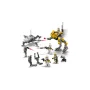 Set completo LEGO Star Wars con walker AT-RT giallo, speeder grigio e minifigure Clone Trooper del 327º Corpo