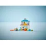 Set completo LEGO ambulatorio medico con personaggi bambino e dottore, cane, lettino e accessori medici