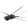 Donkergrijze LEGO Dune Ornithopter met vier uitgespreide vleugels op witte achtergrond, zijaanzicht Donkergrijze LEGO Dune Ornithopter met vier uitgespreide vleugels op witte achtergrond, zijaanzicht