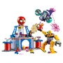 Spider-Man LEGO hoofdkwartier met rode en blauwe toren, heldenfiguren, gele reuzenrobot, vliegend voertuig en spinnenwebben Spider-Man LEGO hoofdkwartier met rode en blauwe toren, heldenfiguren, gele reuzenrobot, vliegend voertuig en spinnenwebben