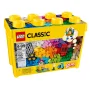 Gele LEGO Classic 10698 opbergdoos met transparant deksel vol kleurrijke stenen, 4-99 jaar, 790 onderdelen, ideeën inbegrepen