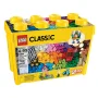Gele LEGO Classic 10698 doos met kleurrijke stenen, minifiguur, gebouwd huis en voertuigen, 790 stukjes, 4-99 jaar